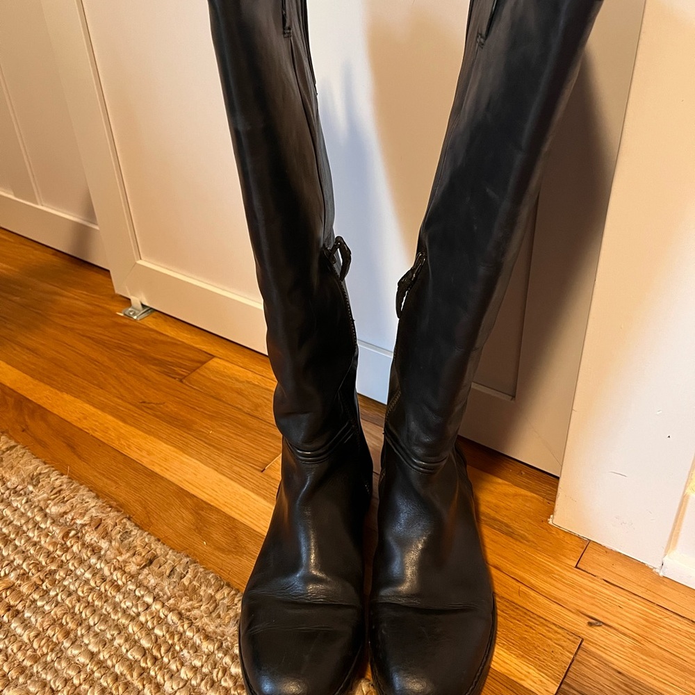 Tall Black Leather Women's Boots